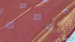 CODE WS323 :  Dark pink soft brocade saree with gold and silver zari woven weaving pattern with self-borders,rich  brocade pallu and soft running soft brocade blouse