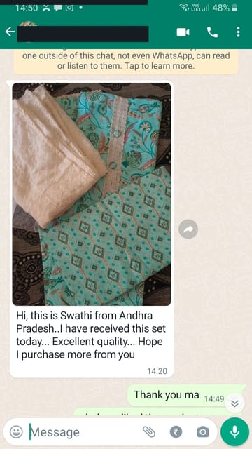 Hi, this is swathi from andhra pradesh... i have  received this set today... excellent quality.. hope i purchase more from you. -Reviewed on 24th APR 2023