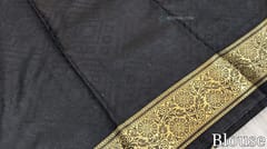 CODE WS507 :Black fancy silk cotton thread woven bandhani design saree(soft and smooth),zari woven double side borders,rich zari woven pallu,running blouse with self design and borders