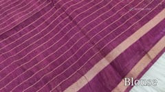 CODE WS644 :Dark grey fancy silk cotton saree with copper zari checkered pattern all over,floral digital prints,gap double sided borders ,checkered and printed pallu ,running striped blouse with borders