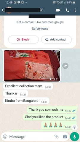Excellent collection mam, thank you, kiruba from bangalore-Reviewed on 9- OCT-2023