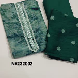 CODE NV23002: Pastel Green shade Fancy Silk Cotton Unstitched Salwar material(soft, silky fabric, lining needed) Please refer for full description of the product in description section