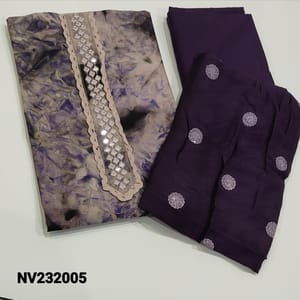 CODE NV23005 : Lavender shade Fancy Silk Cotton Unstitched Salwar material(soft, silky fabric, lining needed) Please refer full description for the product in description section
