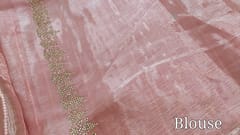CODE WS1189 : Designer pastel pink jimmy choo saree(thin,shiny)heavy thread and sequins work all over saree,borders and pallu with stone and work,running blouse with stone work provided for sleeve detailing.DRY CLEAN RECOMMENED.