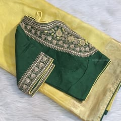 CODE WS1011 :  Pastel yellow tissue organza saree(thin and lightweight) Designer readymade blouse(height: 15inches, arm hole-to-arm hole:19inches, fits upto size 40,L size, can be altered to smaller sizes) READ FULL DESCRIPTION BELOW