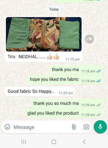 Tnx neidhal... Good fabric so happy- Reviewed on 11 MAY-2024