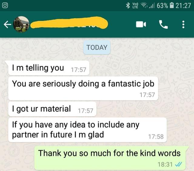I got your material. If you have any idea to include any partner in future i am  glad. Thank you so much - Reviewed on 04-Dec-2018