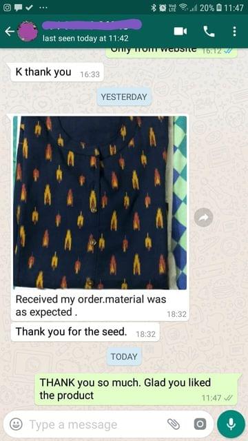 Received my order... Material was as expected... Thank you for the seeds. -Reviewed on 03-Jul-2019