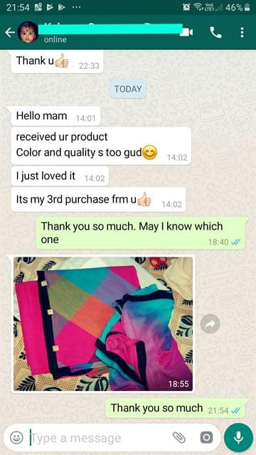 I received your product... Colour and quality is too good... I just loved it... I'ts my 3rd purchase from you good.  -Reviewed on 20-Aug-2019